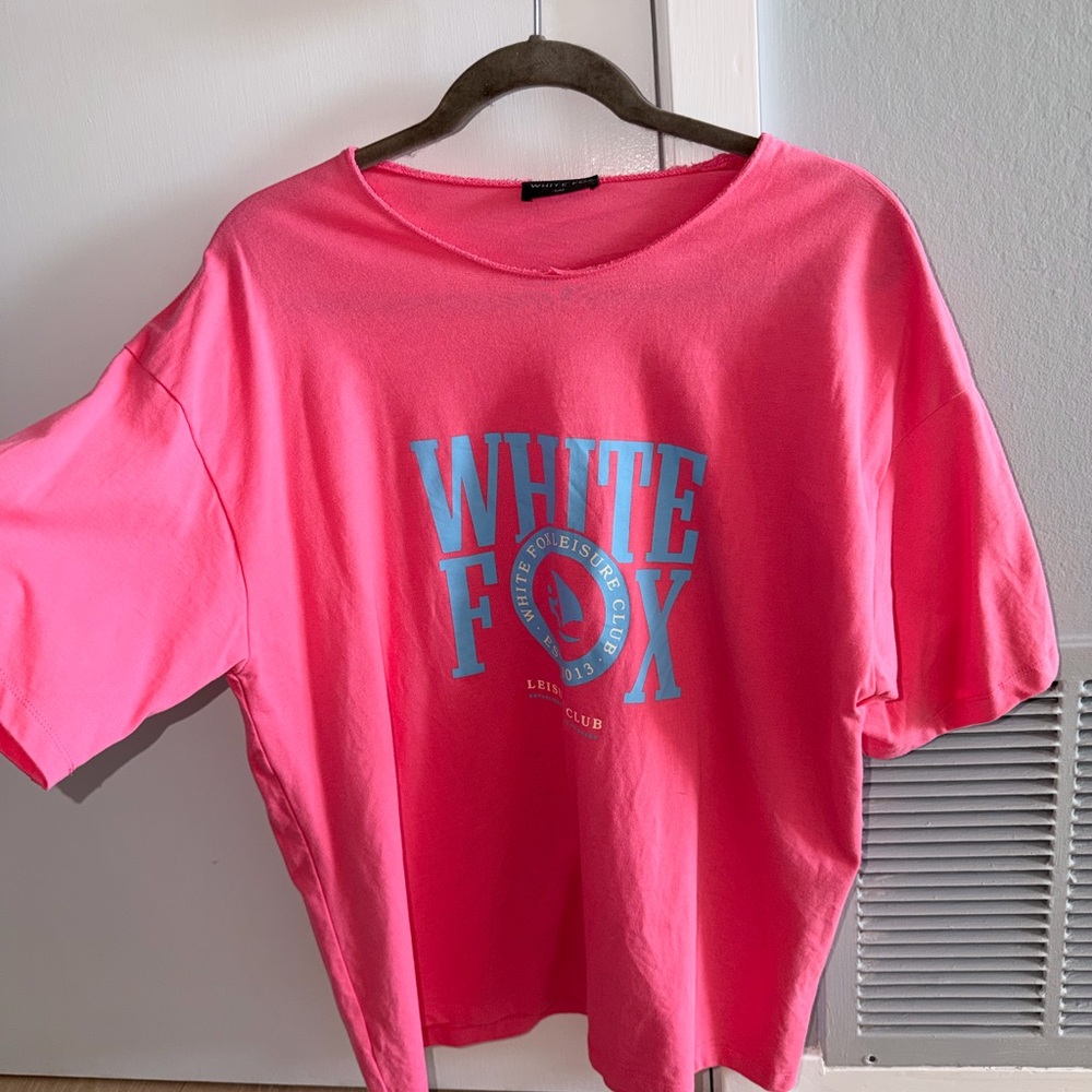 White Fox Pink Graphic T-Shirt